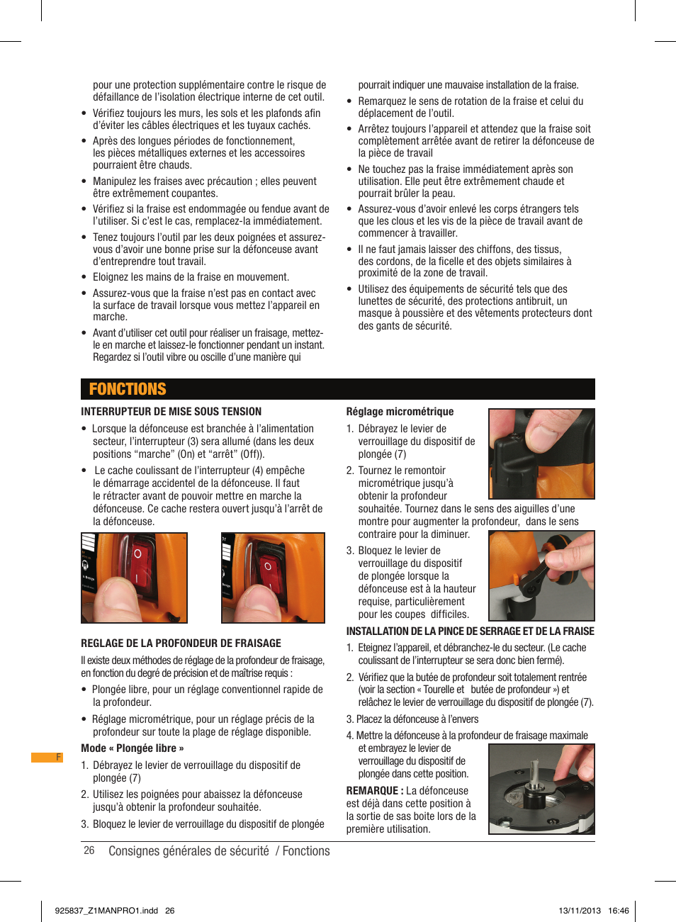 Fonctions | Triton JOF 001 User Manual | Page 26 / 64