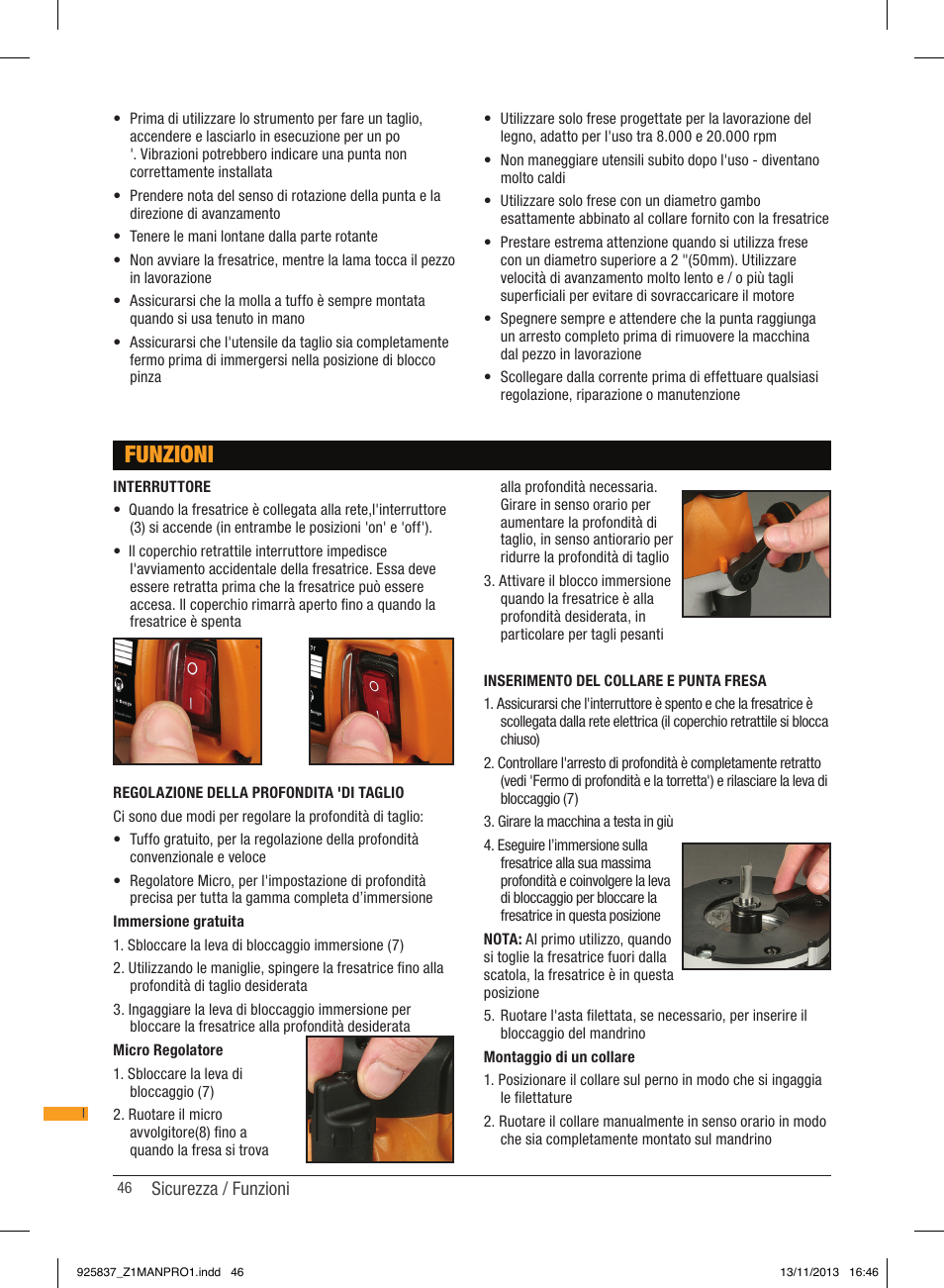 Funzioni | Triton JOF 001 User Manual | Page 46 / 64