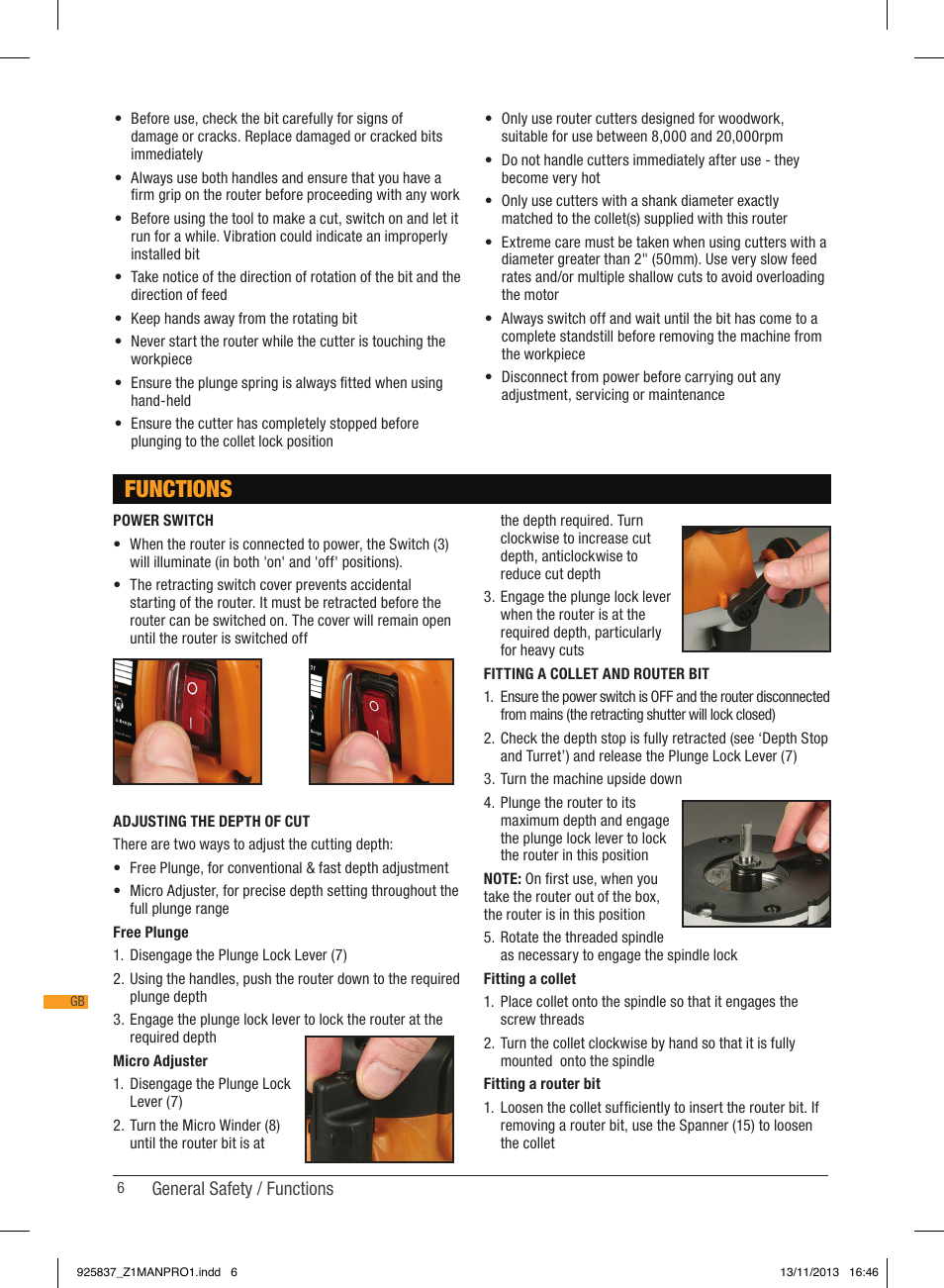 Functions | Triton JOF 001 User Manual | Page 6 / 64