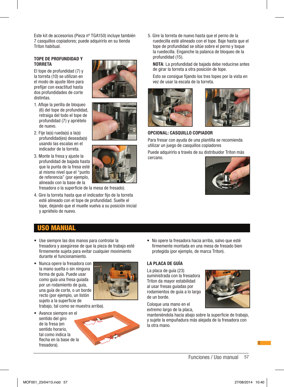 Uso manual | Triton MOF 001 User Manual | Page 57 / 62