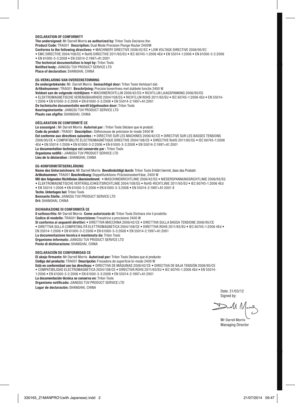 Triton TRA 001 User Manual | 72 pages