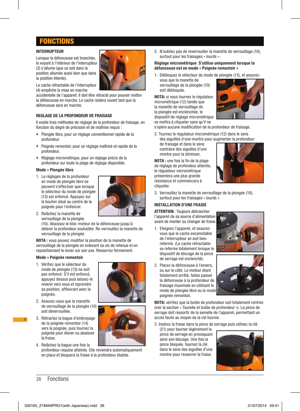 Fonctions | Triton TRA 001 User Manual | Page 27 / 72