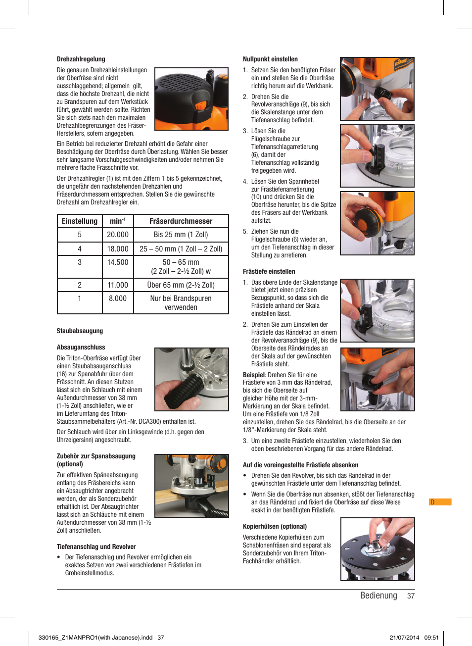 Bedienung | Triton TRA 001 User Manual | Page 38 / 72