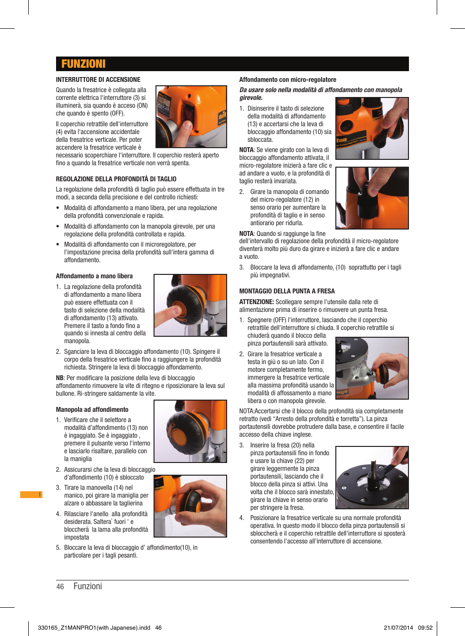 Funzioni | Triton TRA 001 User Manual | Page 47 / 72