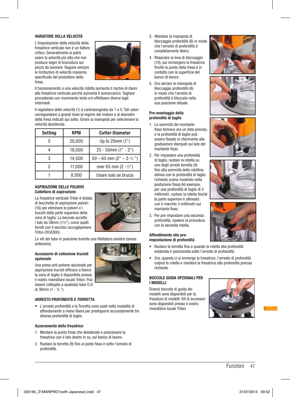 Funzioni | Triton TRA 001 User Manual | Page 48 / 72