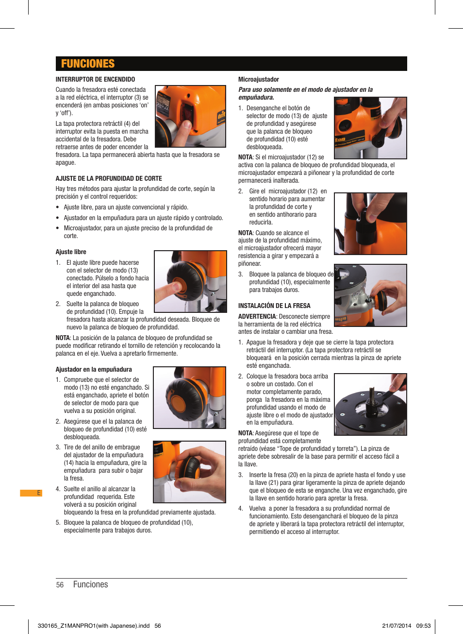 Funciones | Triton TRA 001 User Manual | Page 57 / 72