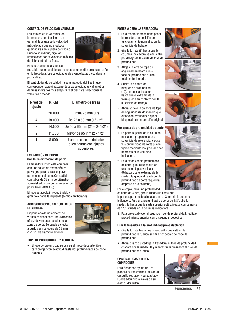 Funciones | Triton TRA 001 User Manual | Page 58 / 72