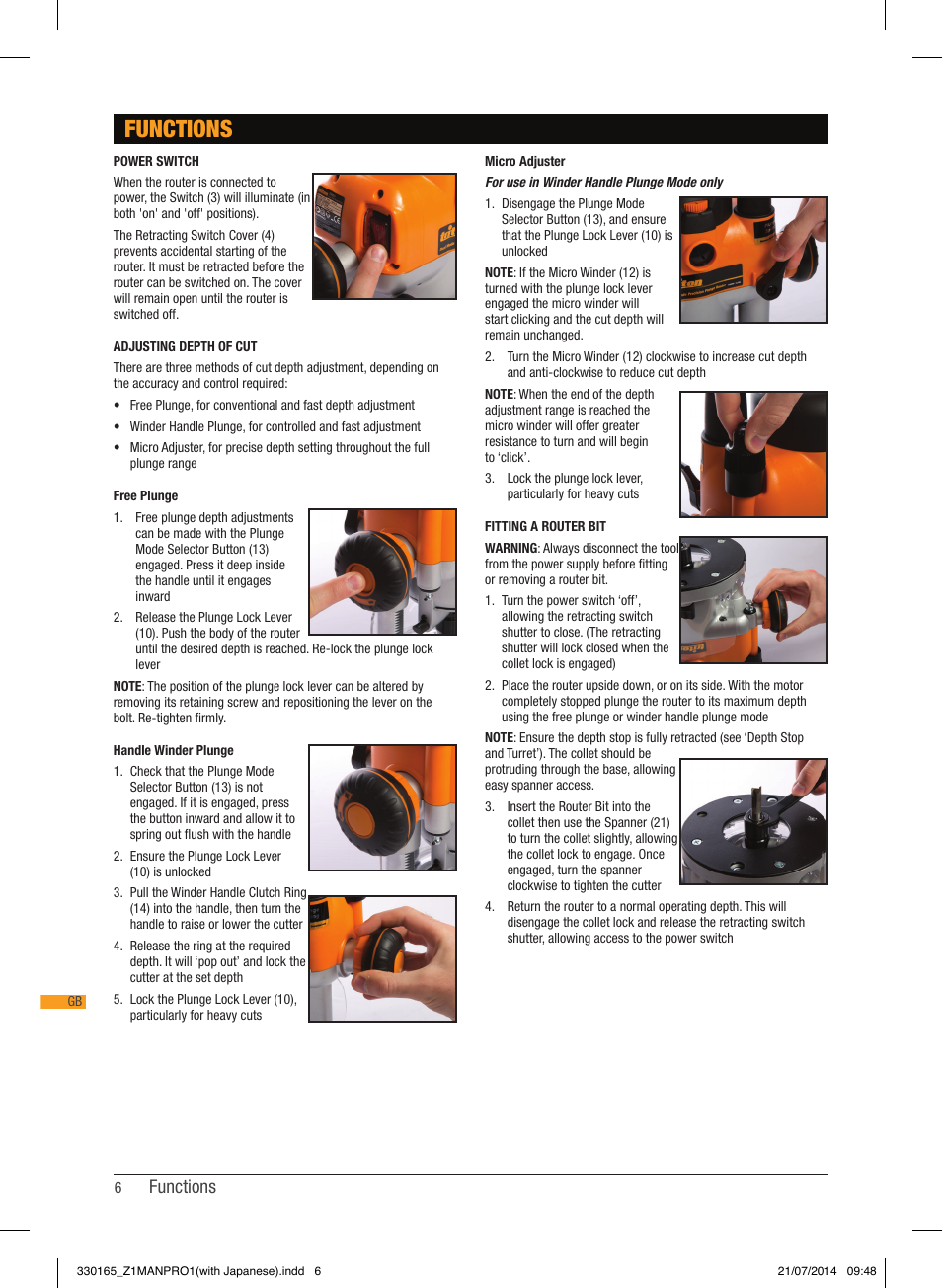 Functions | Triton TRA 001 User Manual | Page 7 / 72