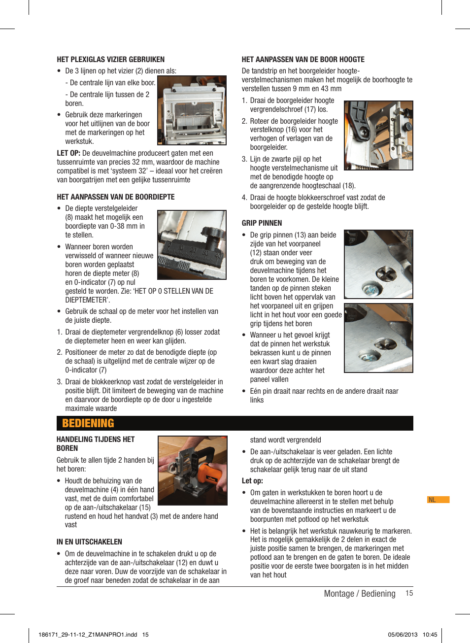 Bediening | Triton TDJ 600 User Manual | Page 16 / 54