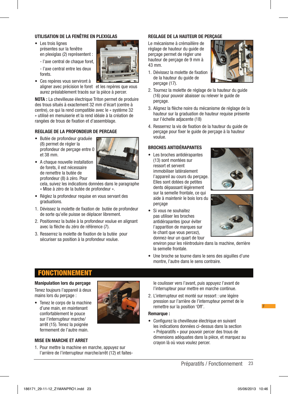 Fonctionnement | Triton TDJ 600 User Manual | Page 24 / 54