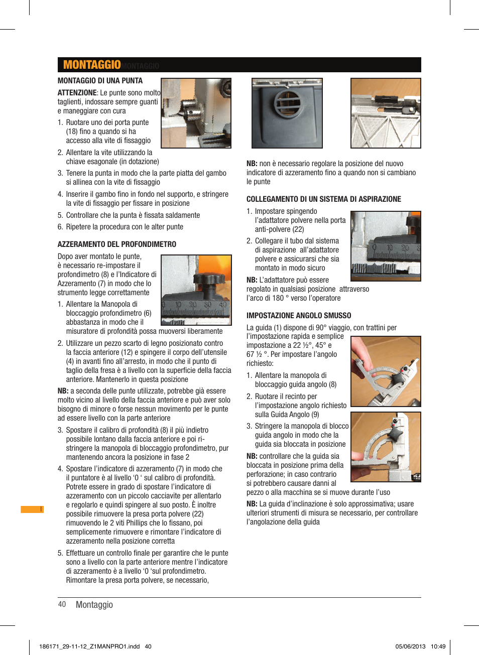 Montaggio | Triton TDJ 600 User Manual | Page 41 / 54