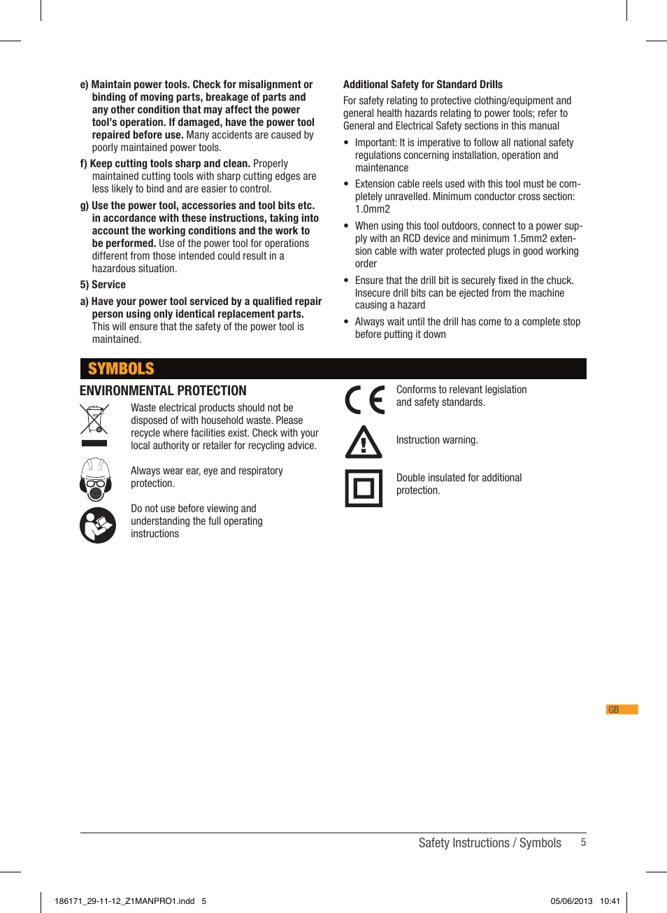 Symbols, Environmental protection | Triton TDJ 600 User Manual | Page 6 / 54