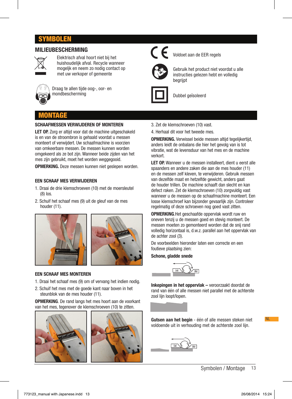 Symbolen, Montage, Milieubescherming | Triton TCM PL User Manual | Page 13 / 54