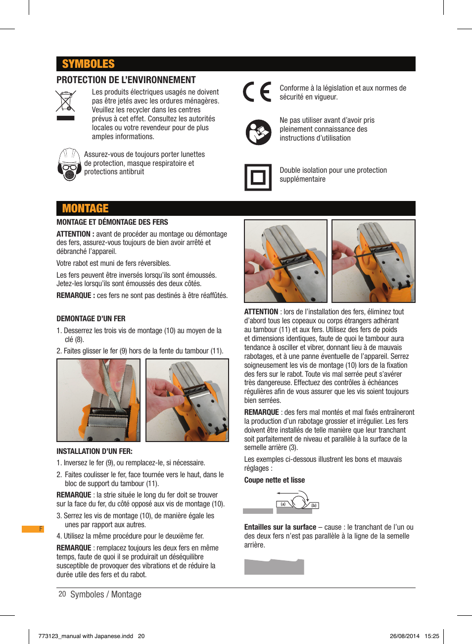 Symboles, Montage, Protection de l’environnement | Triton TCM PL User Manual | Page 20 / 54