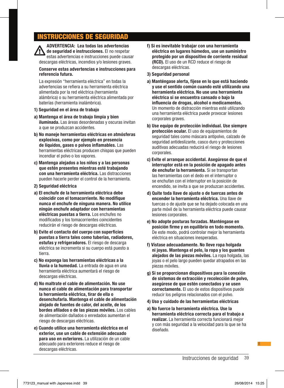 Instrucciones de seguridad | Triton TCM PL User Manual | Page 39 / 54