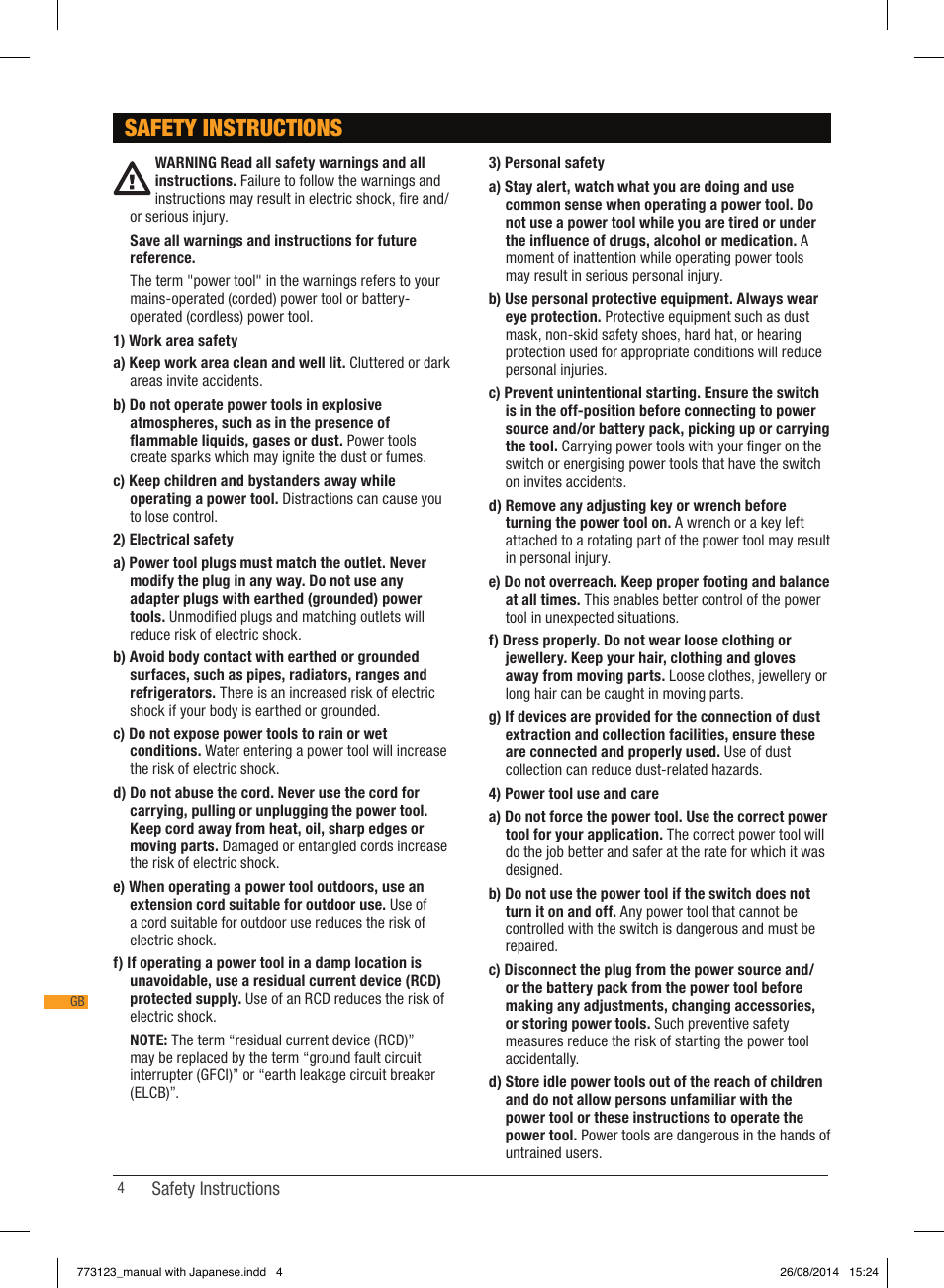 Safety instructions | Triton TCM PL User Manual | Page 4 / 54