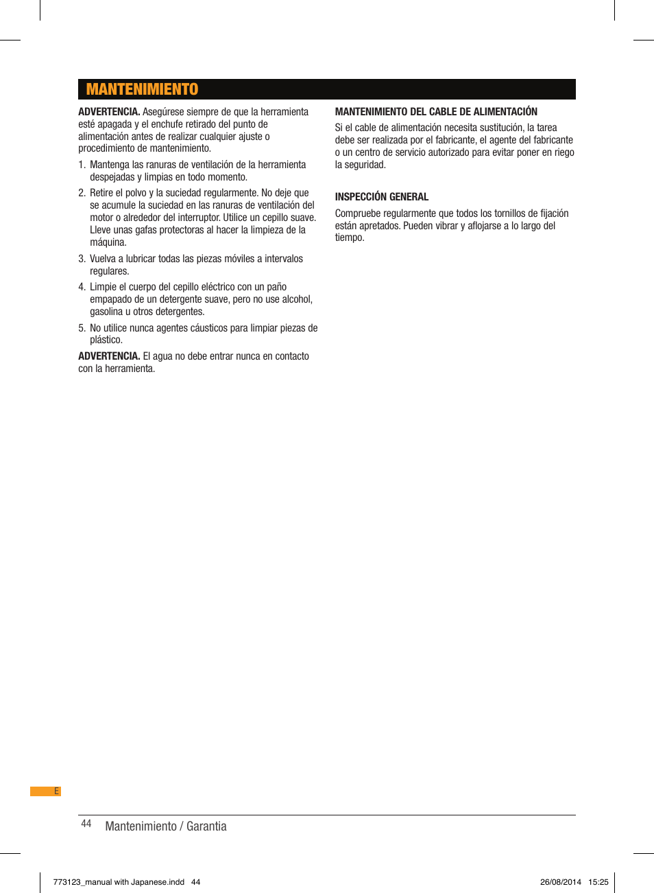 Mantenimiento | Triton TCM PL User Manual | Page 44 / 54