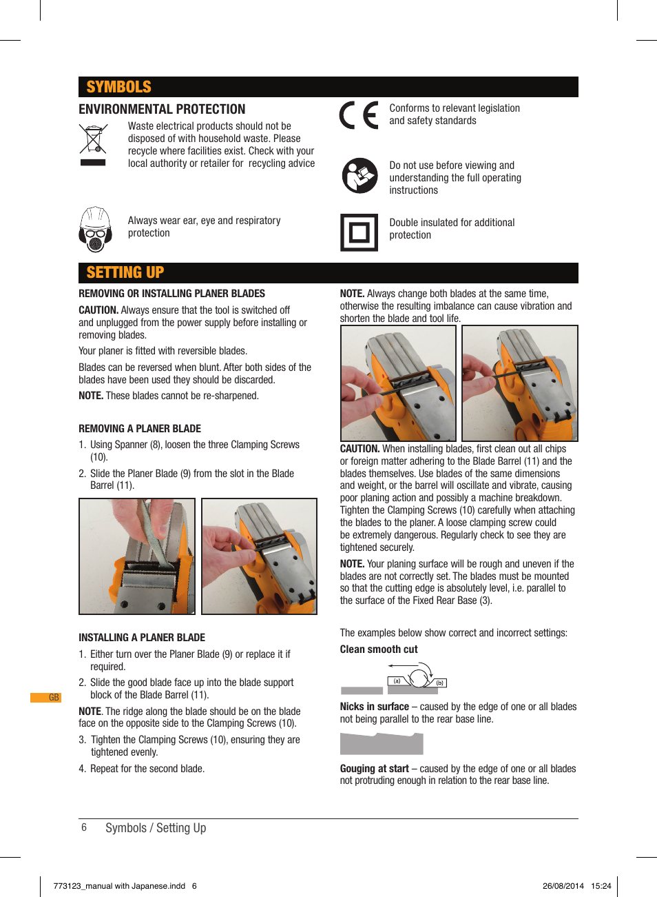 Setting up symbols, Environmental protection | Triton TCM PL User Manual | Page 6 / 54