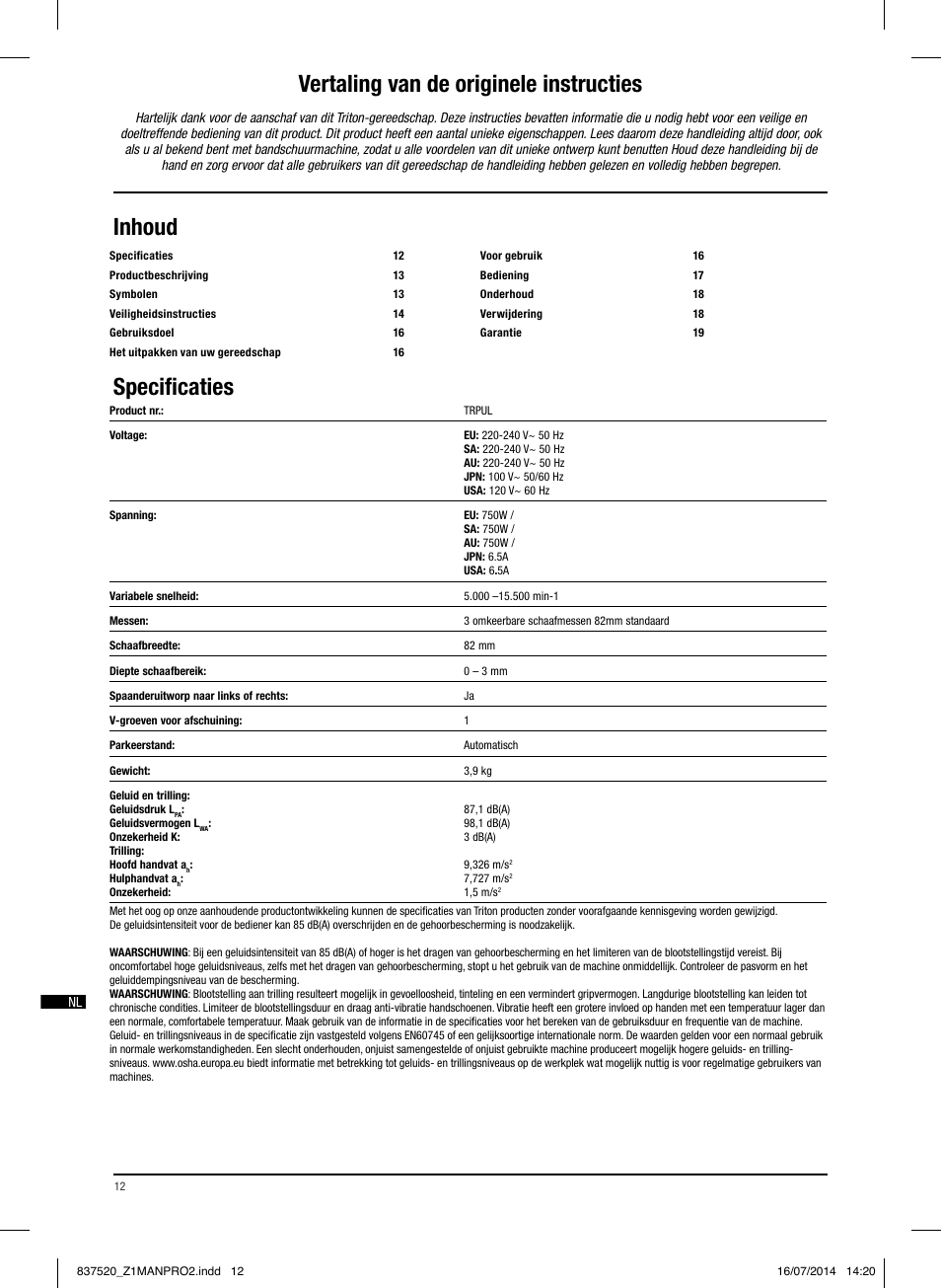 Triton TRP UL User Manual | Page 13 / 52