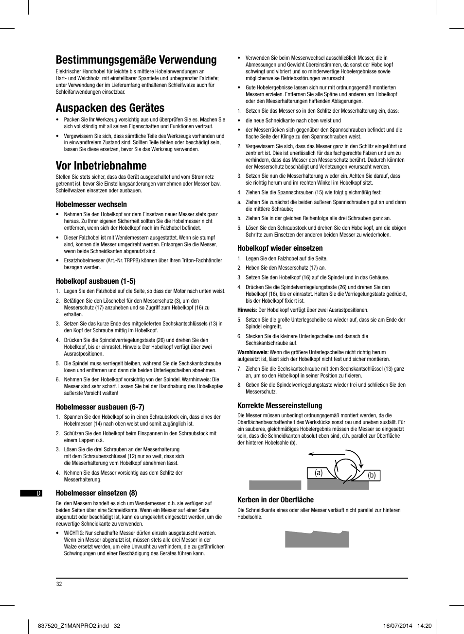 Bestimmungsgemäße verwendung, Auspacken des gerätes, Vor inbetriebnahme | A) (b) (a) (b) (a) (b) | Triton TRP UL User Manual | Page 33 / 52