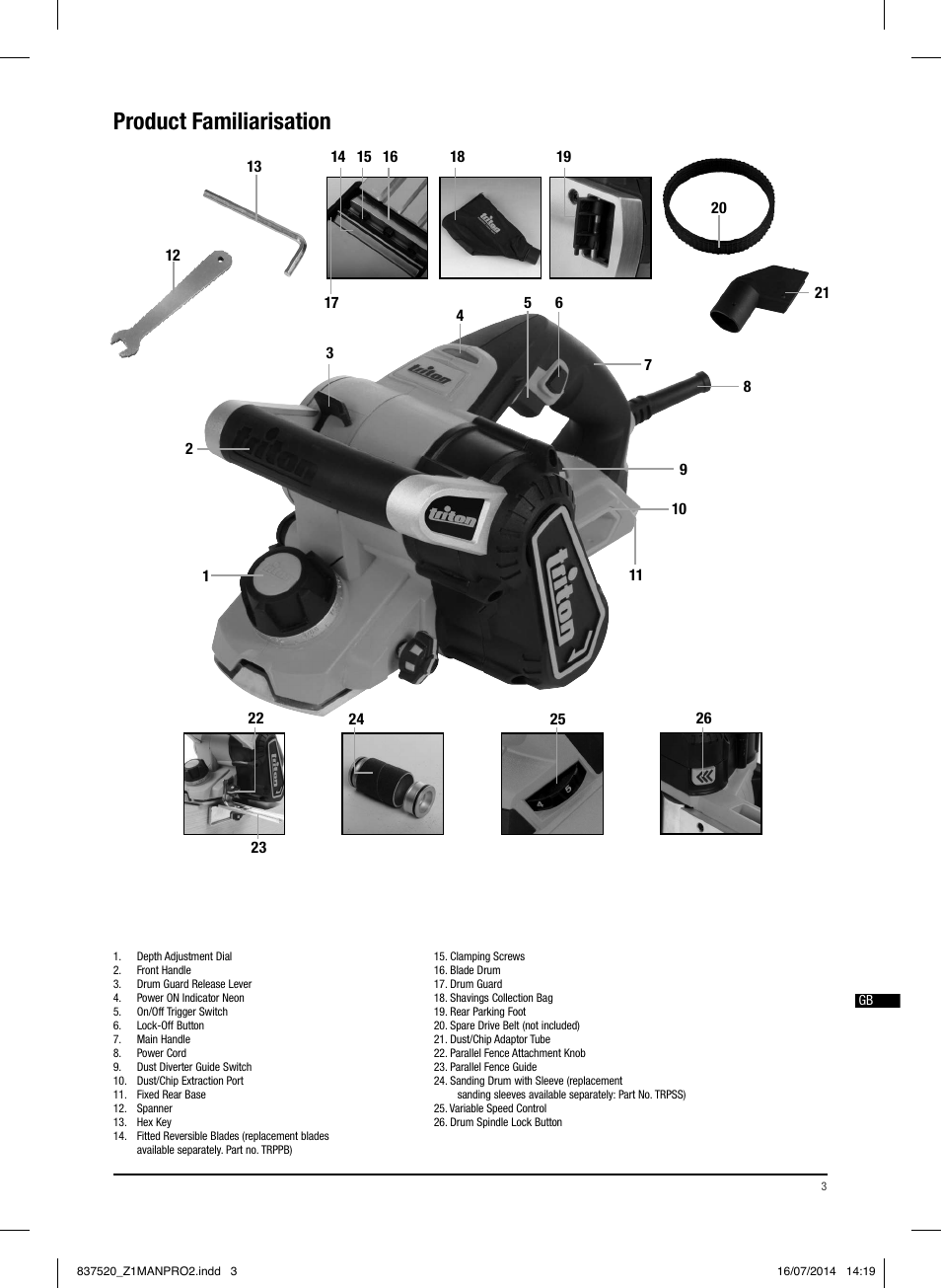 Product familiarisation | Triton TRP UL User Manual | Page 4 / 52