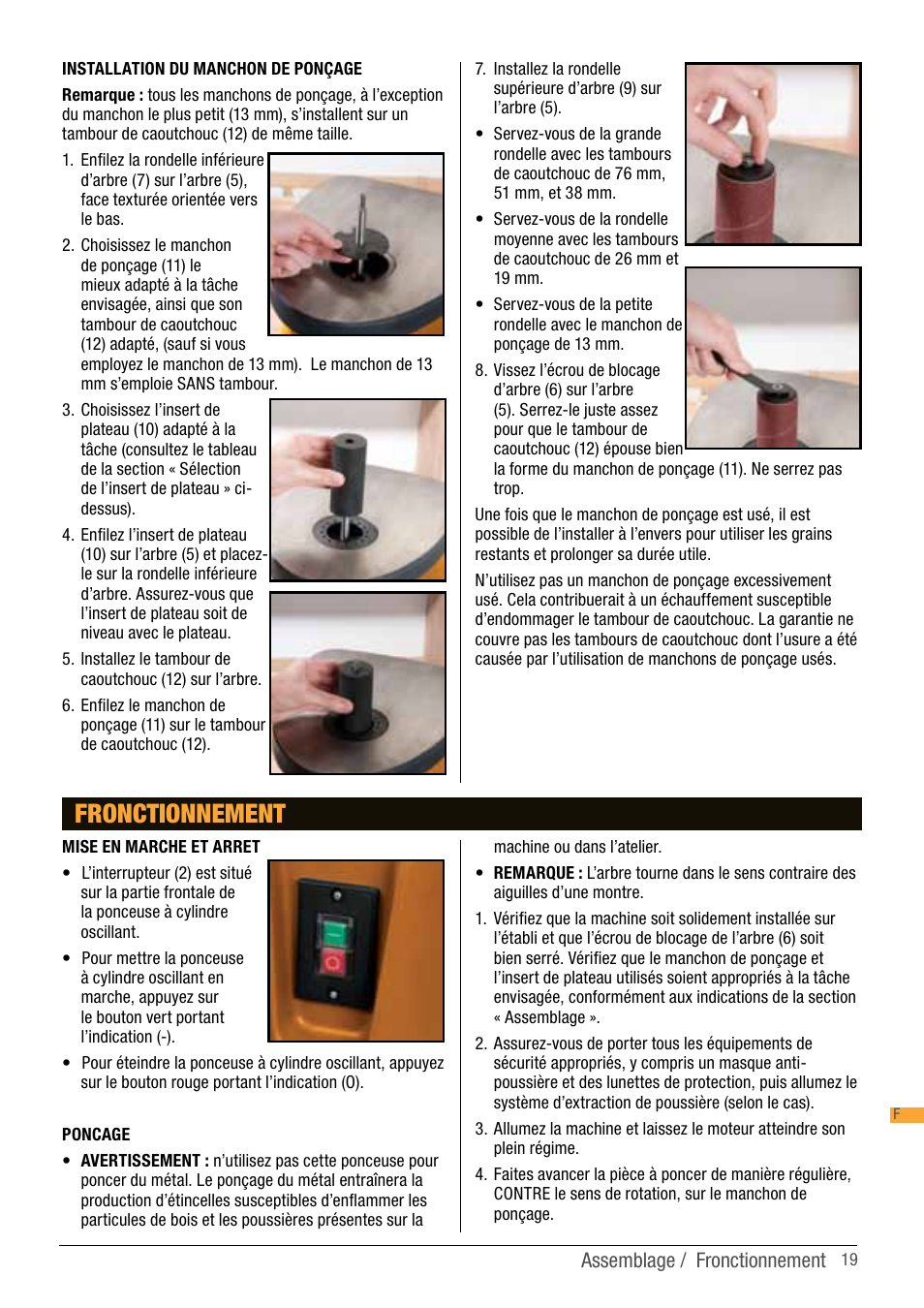 Fronctionnement | Triton TSP S450 User Manual | Page 19 / 40
