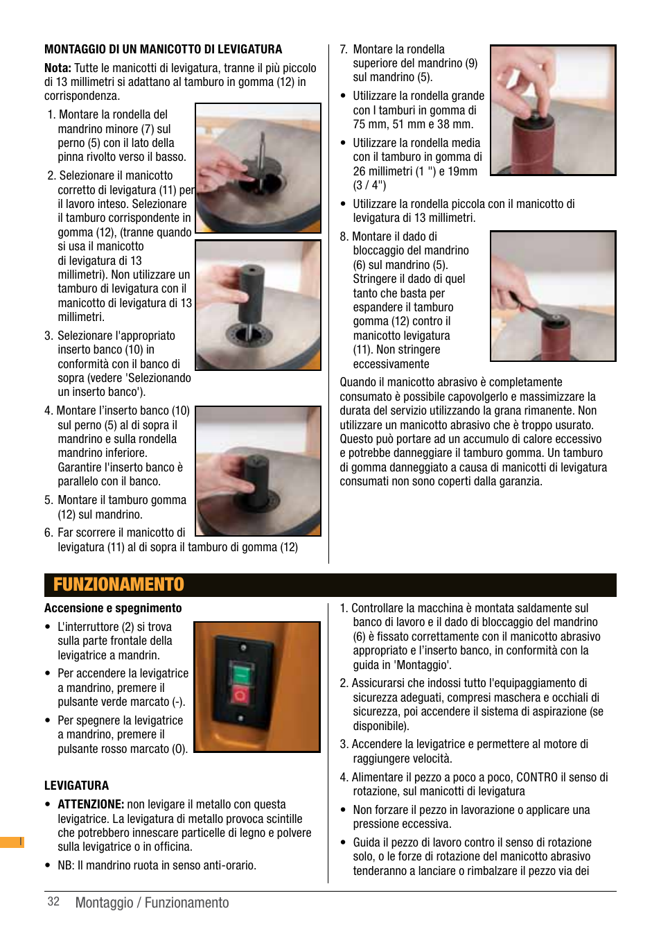 Funzionamento | Triton TSP S450 User Manual | Page 32 / 40