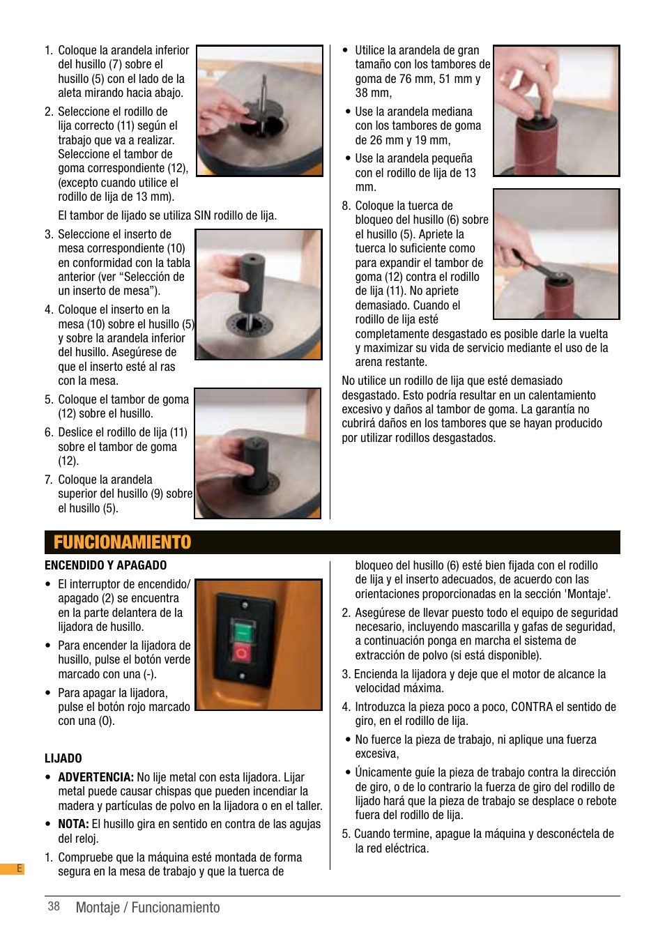 Funcionamiento | Triton TSP S450 User Manual | Page 38 / 40