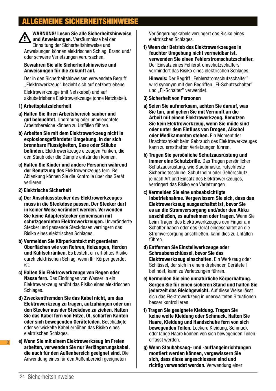 Allgemeine sicherheitshinweise | Triton TWS S10 User Manual | Page 24 / 44