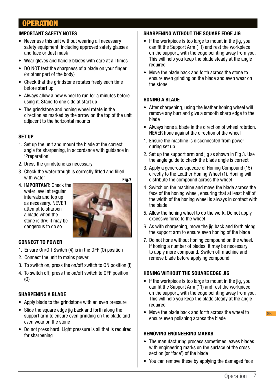 Operation | Triton TWS S10 User Manual | Page 7 / 44
