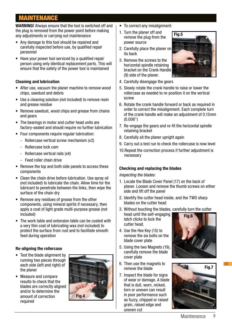 Maintenance | Triton TPT 125 User Manual | Page 9 / 64