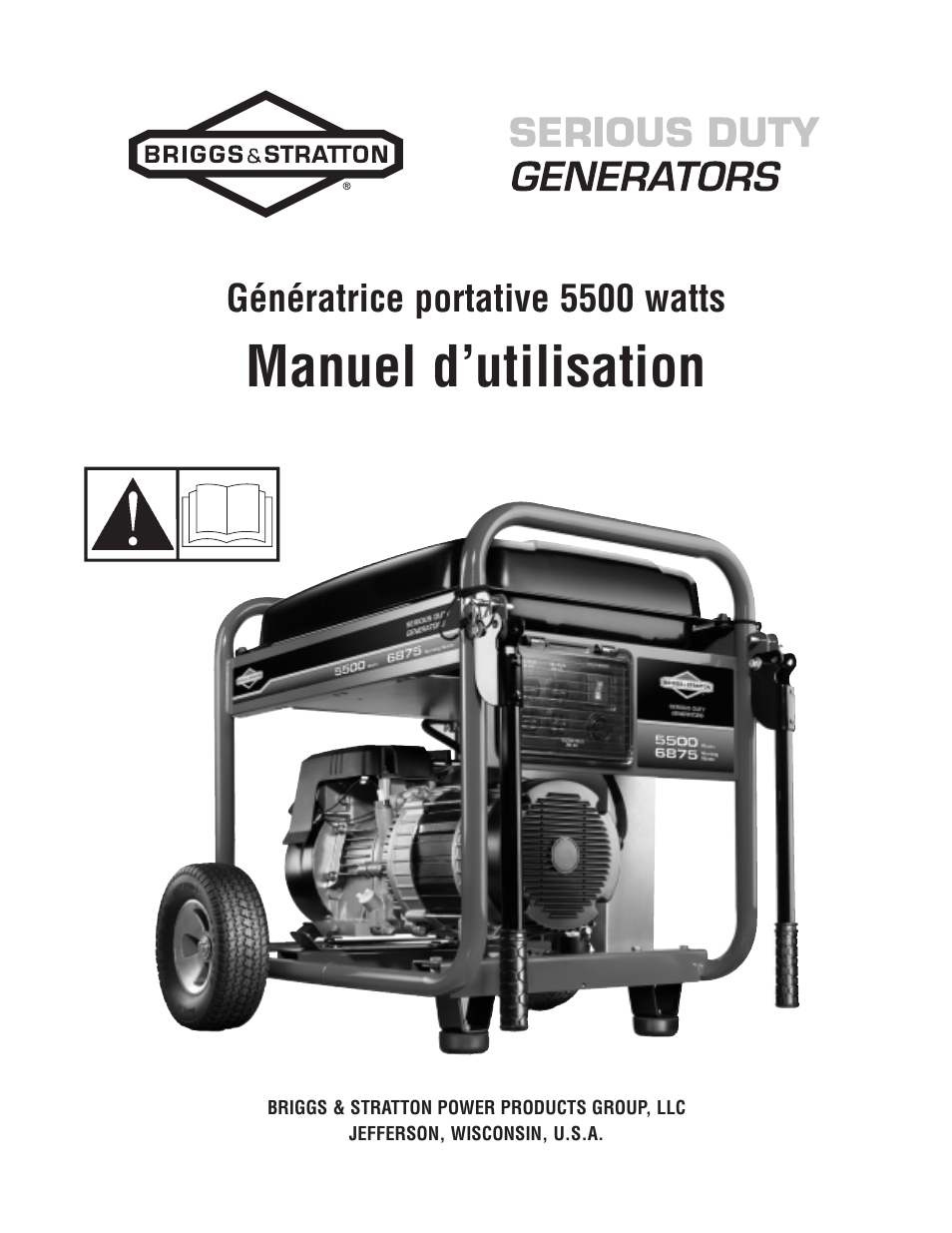 Manuel d’utilisation, Génératrice portative 5500 watts | Briggs & Stratton 5500 Watt User Manual | Page 51 / 76