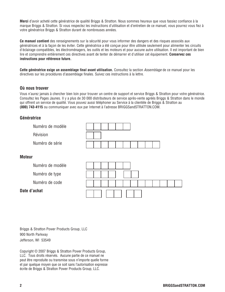Briggs & Stratton 5500 Watt User Manual | Page 52 / 76