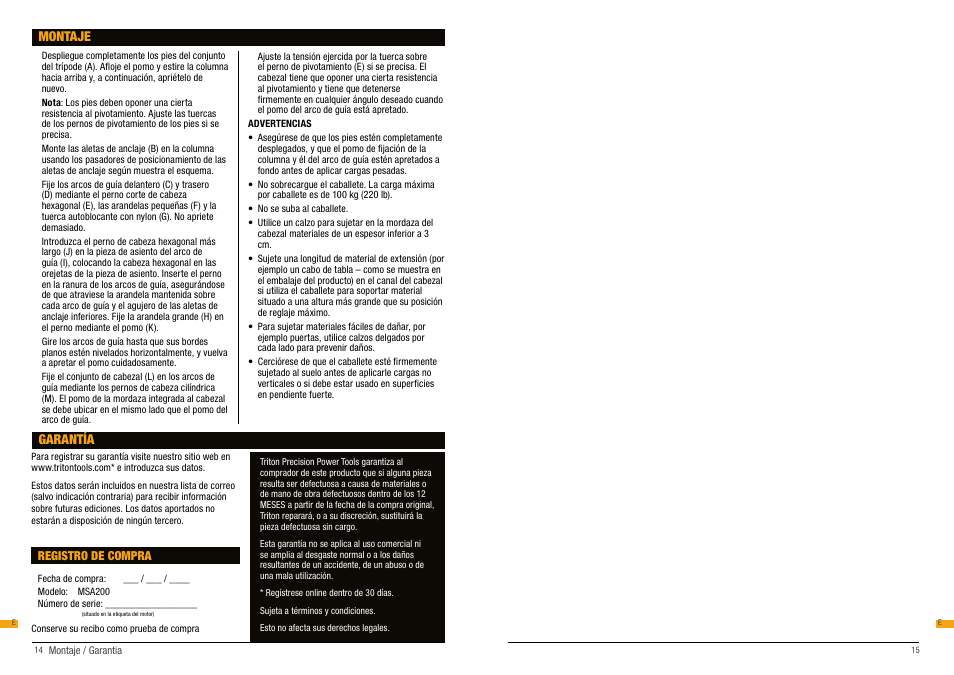 Triton MSA 200 User Manual | Page 8 / 8