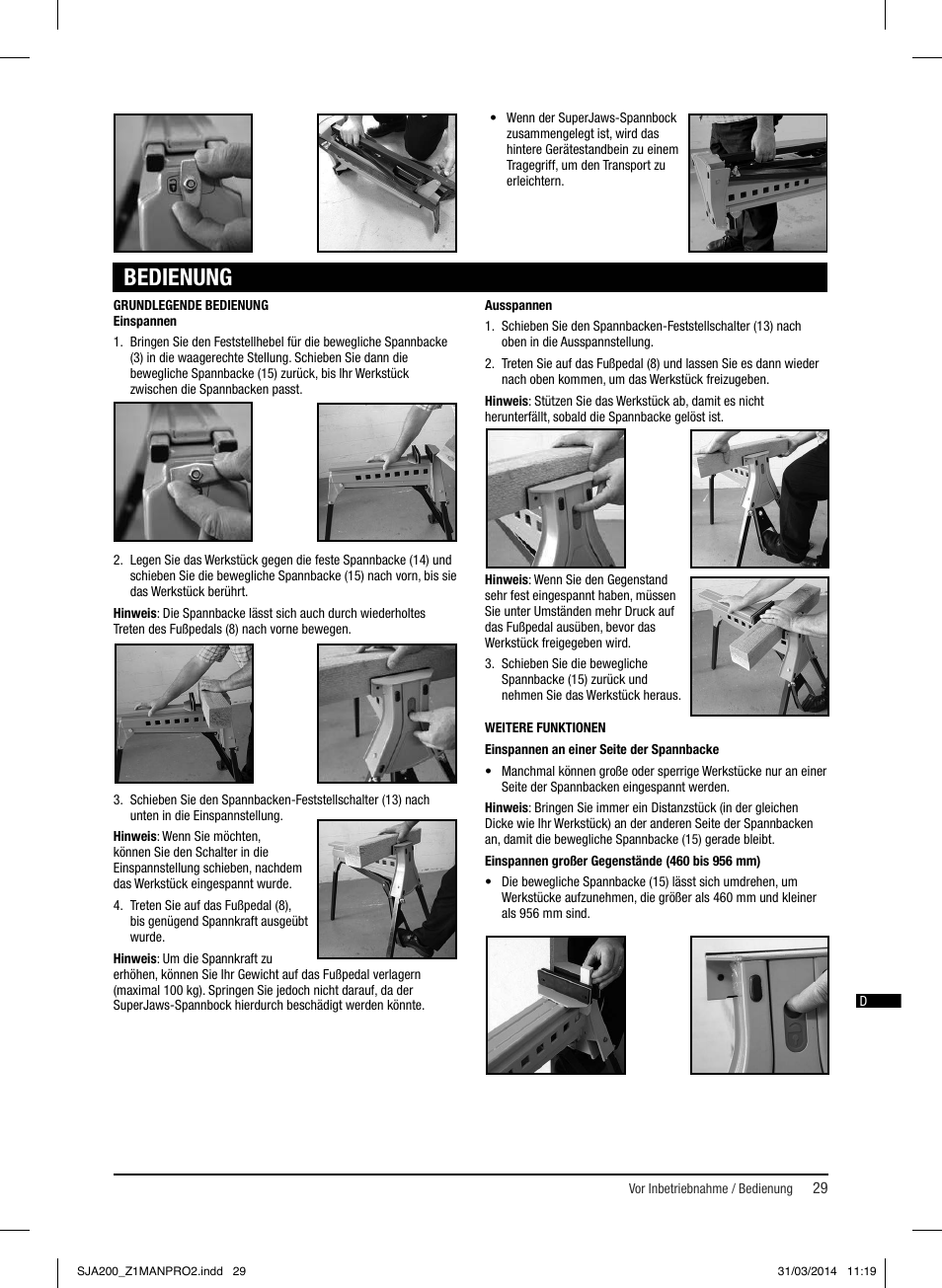 Bedienung | Triton SJA 200 User Manual | Page 30 / 66