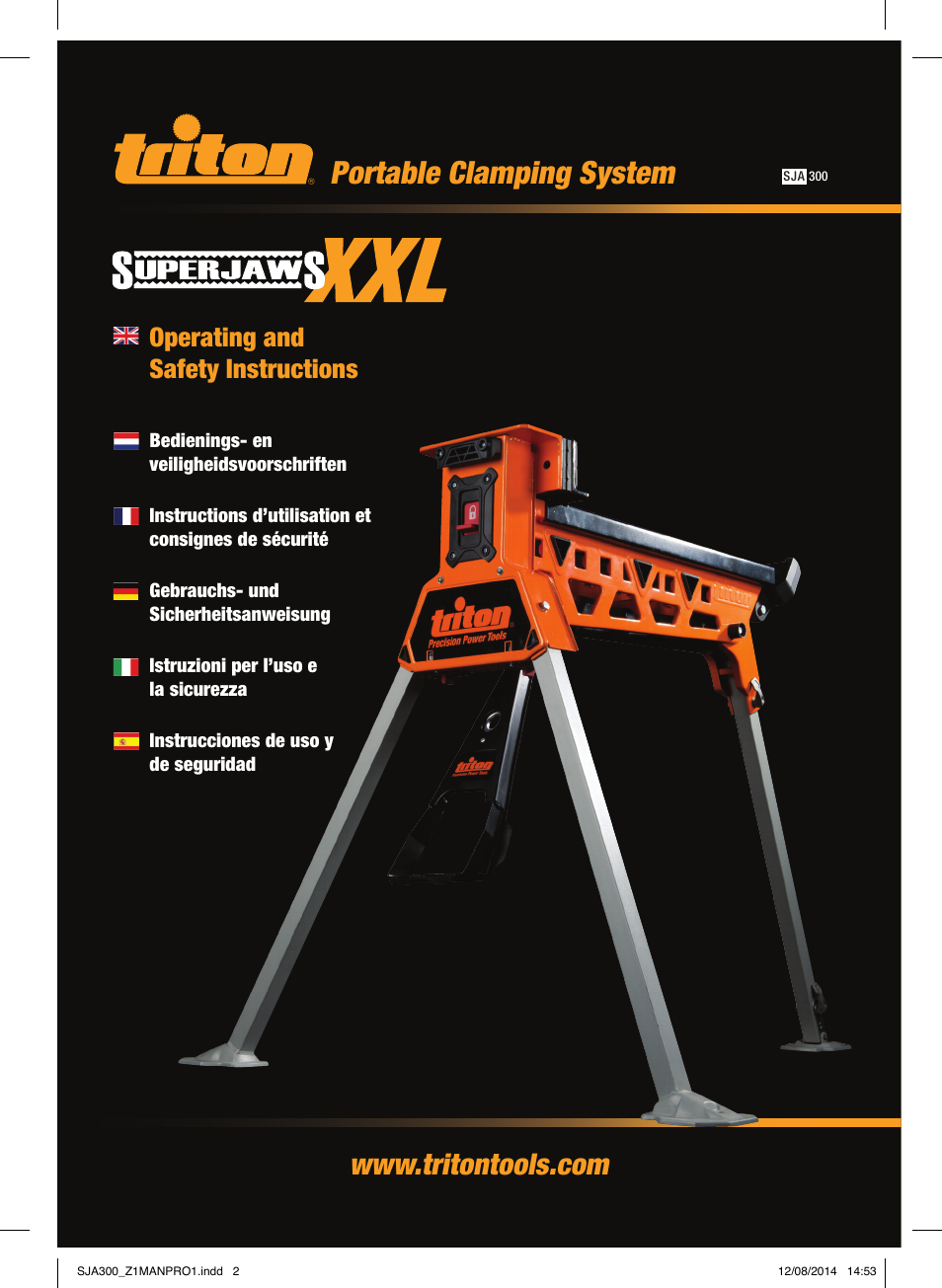 Portable clamping system, Operating and safety instructions | Triton SJA 300 User Manual | Page 2 / 62