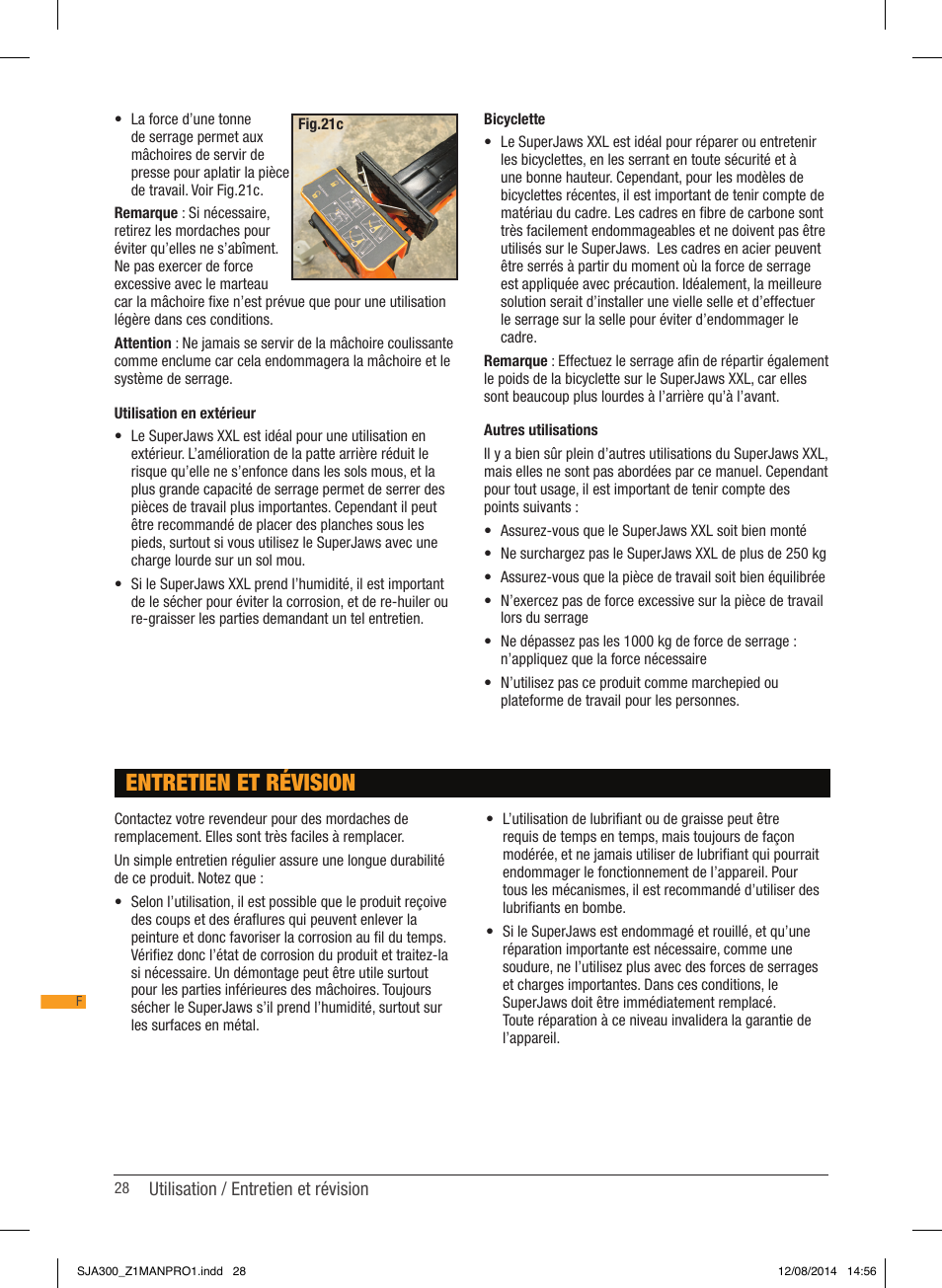 Entretien et révision | Triton SJA 300 User Manual | Page 29 / 62