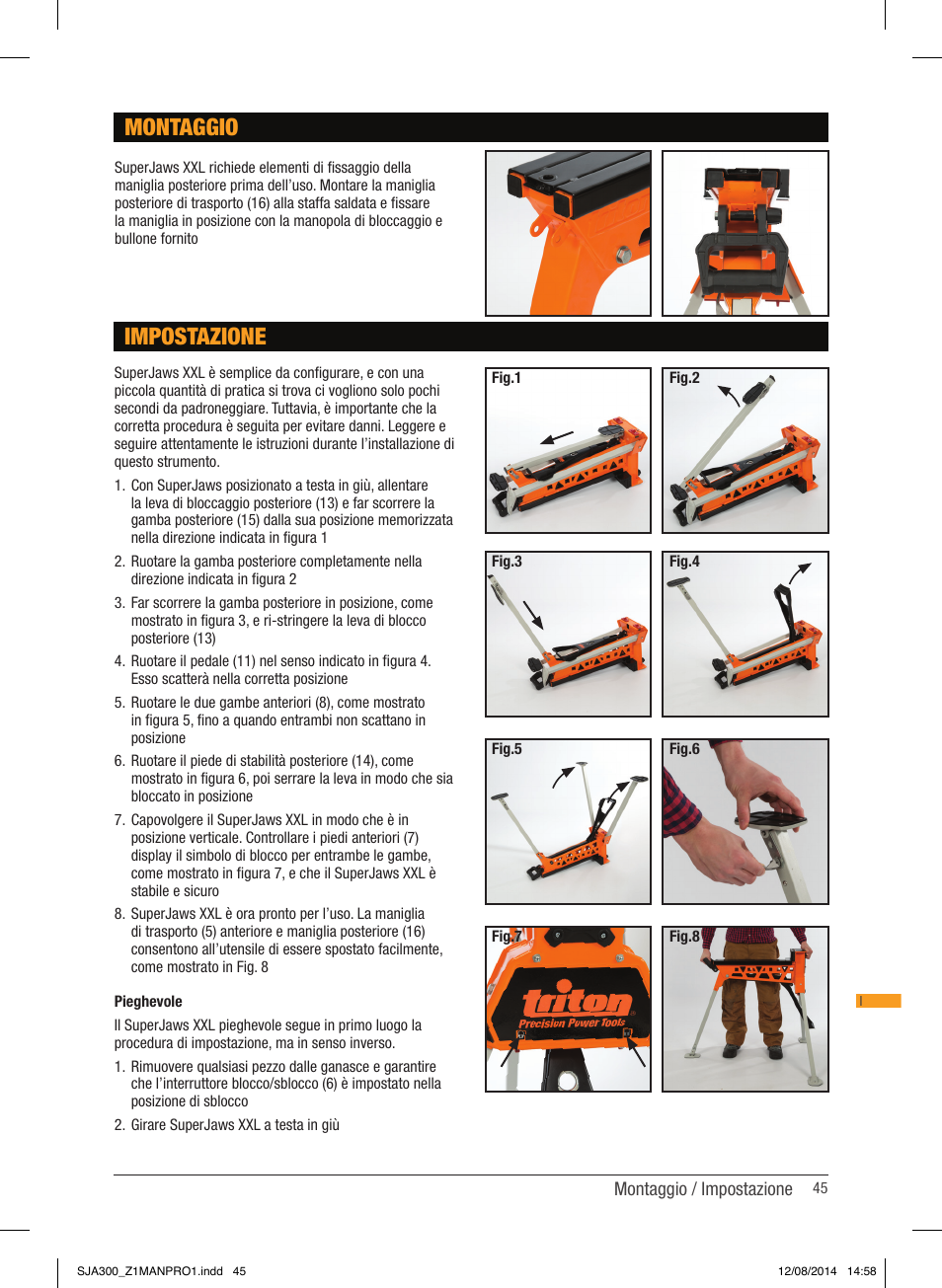 Montaggio, Impostazione | Triton SJA 300 User Manual | Page 46 / 62