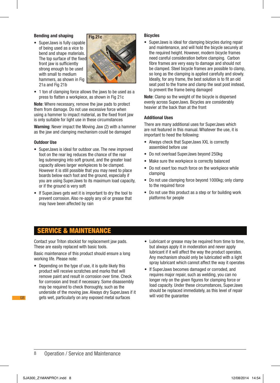 Service & maintenance | Triton SJA 300 User Manual | Page 9 / 62