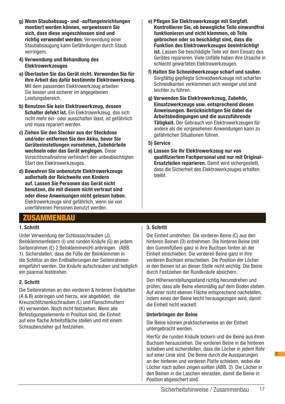 Zusammenbau | Triton RSA 300 User Manual | Page 17 / 25