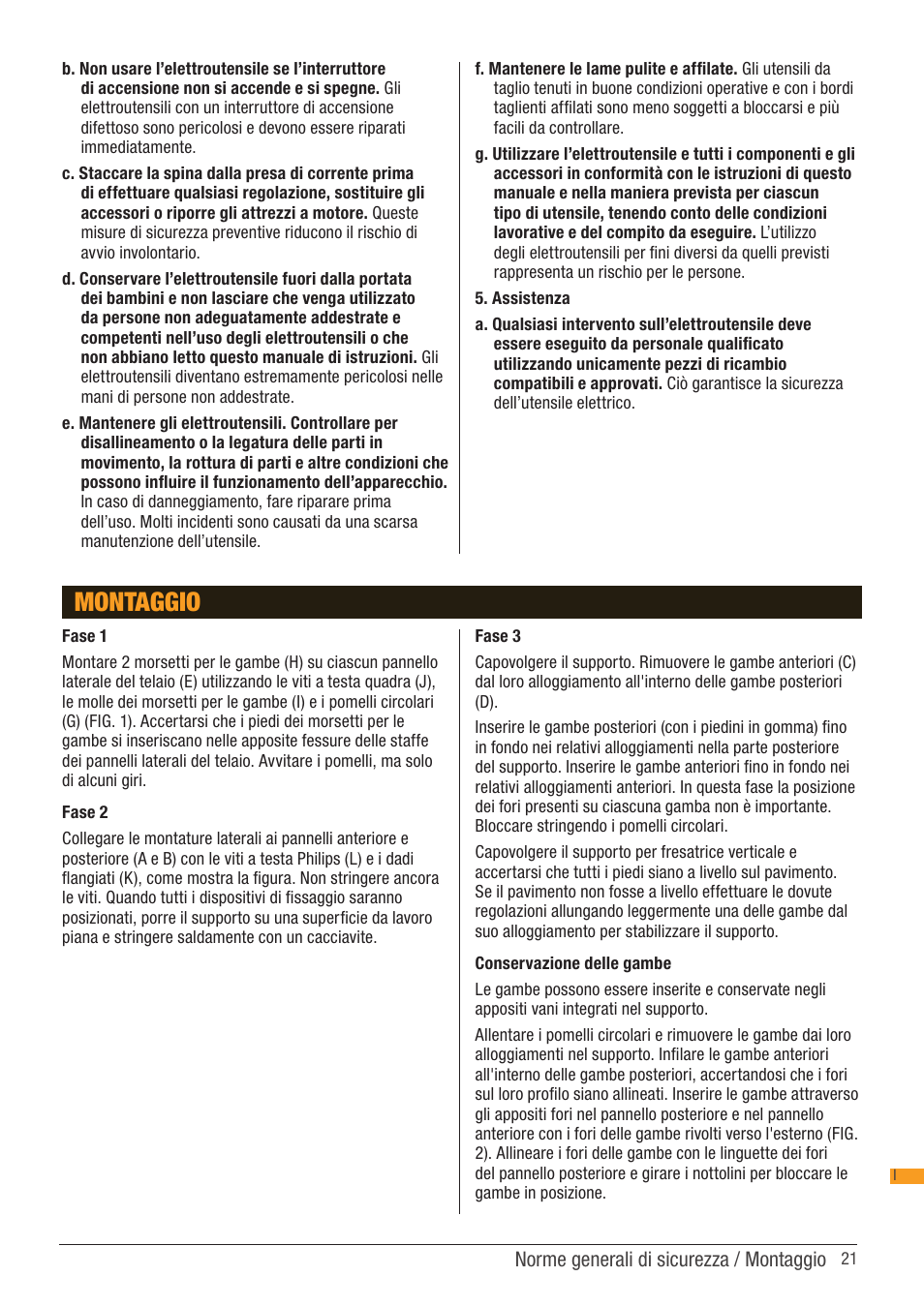 Montaggio | Triton RSA 300 User Manual | Page 21 / 25