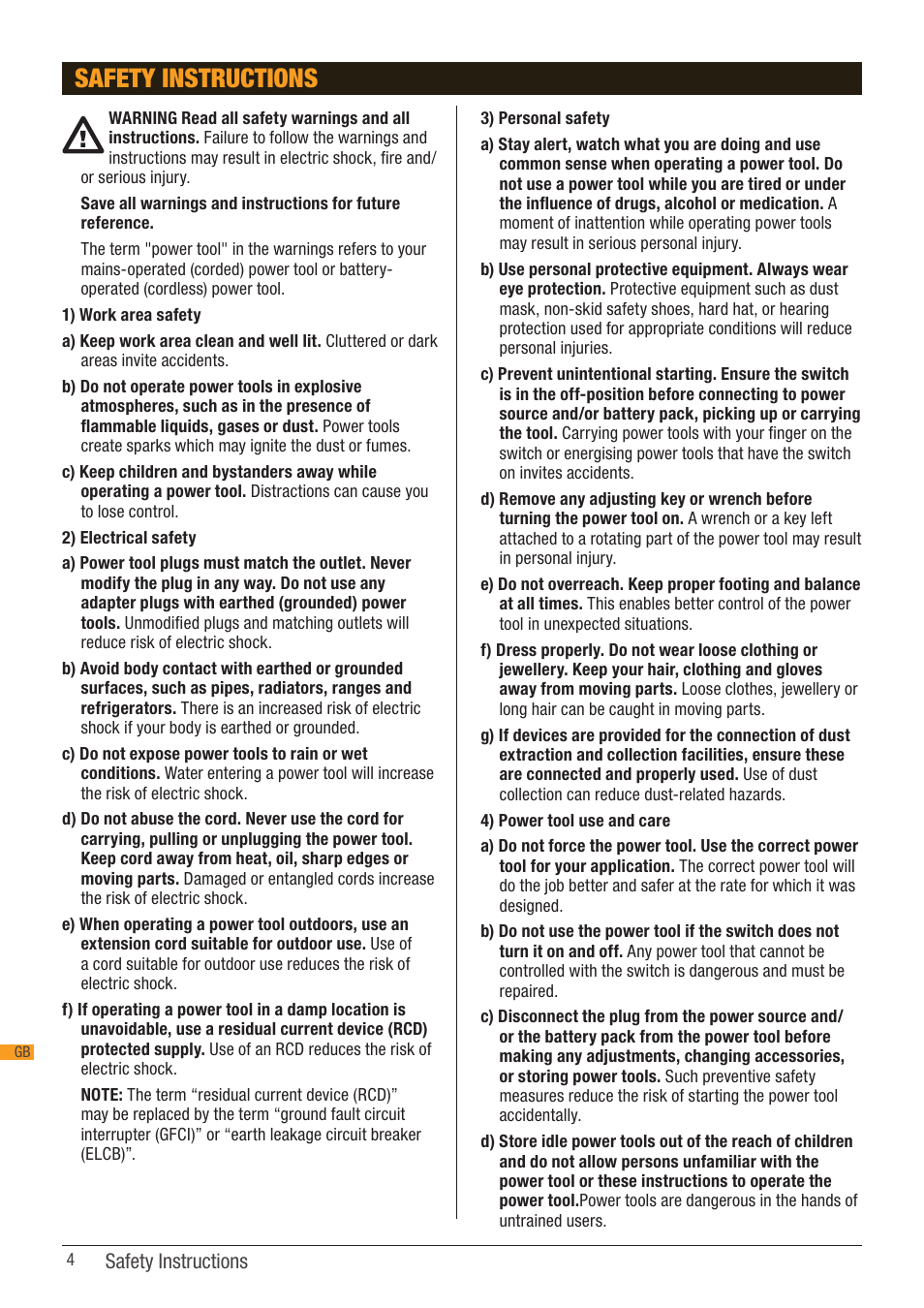 Safety instructions | Triton RSA 300 User Manual | Page 4 / 25