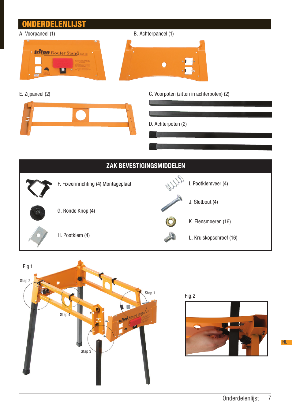 Onderdelenlijst | Triton RSA 300 User Manual | Page 7 / 25