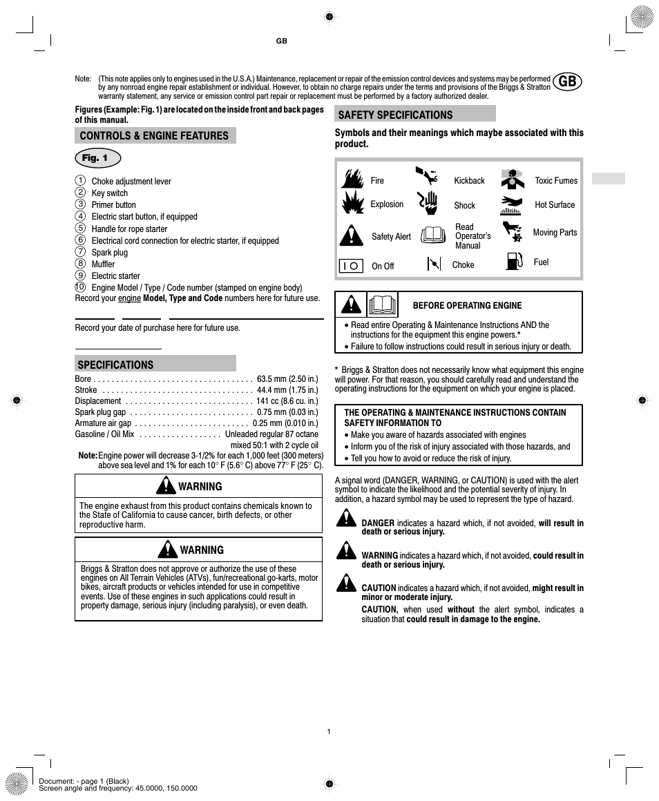 Briggs & Stratton 84100 User Manual | Page 3 / 24