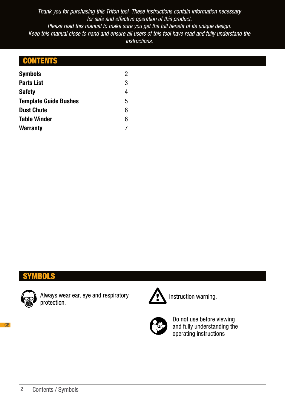 Triton TGA 150 User Manual | Page 2 / 7
