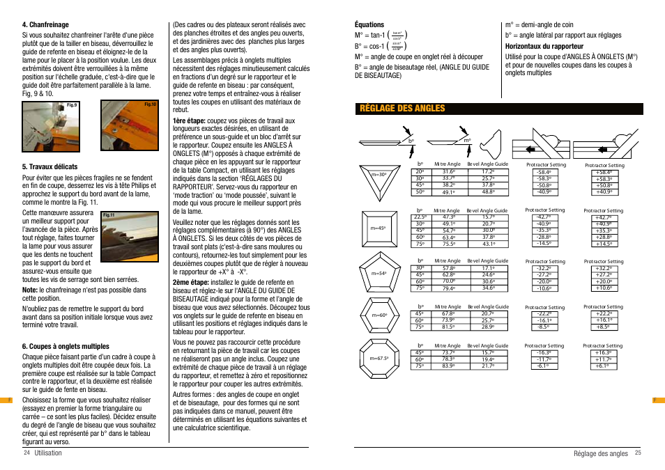 Réglage des angles | Triton BRA 100 User Manual | Page 13 / 26