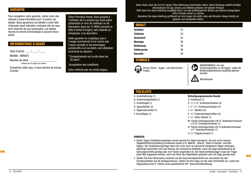 Triton ABA 020 User Manual | Page 12 / 22