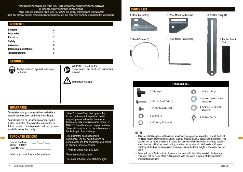Triton ABA 020 User Manual | Page 2 / 22