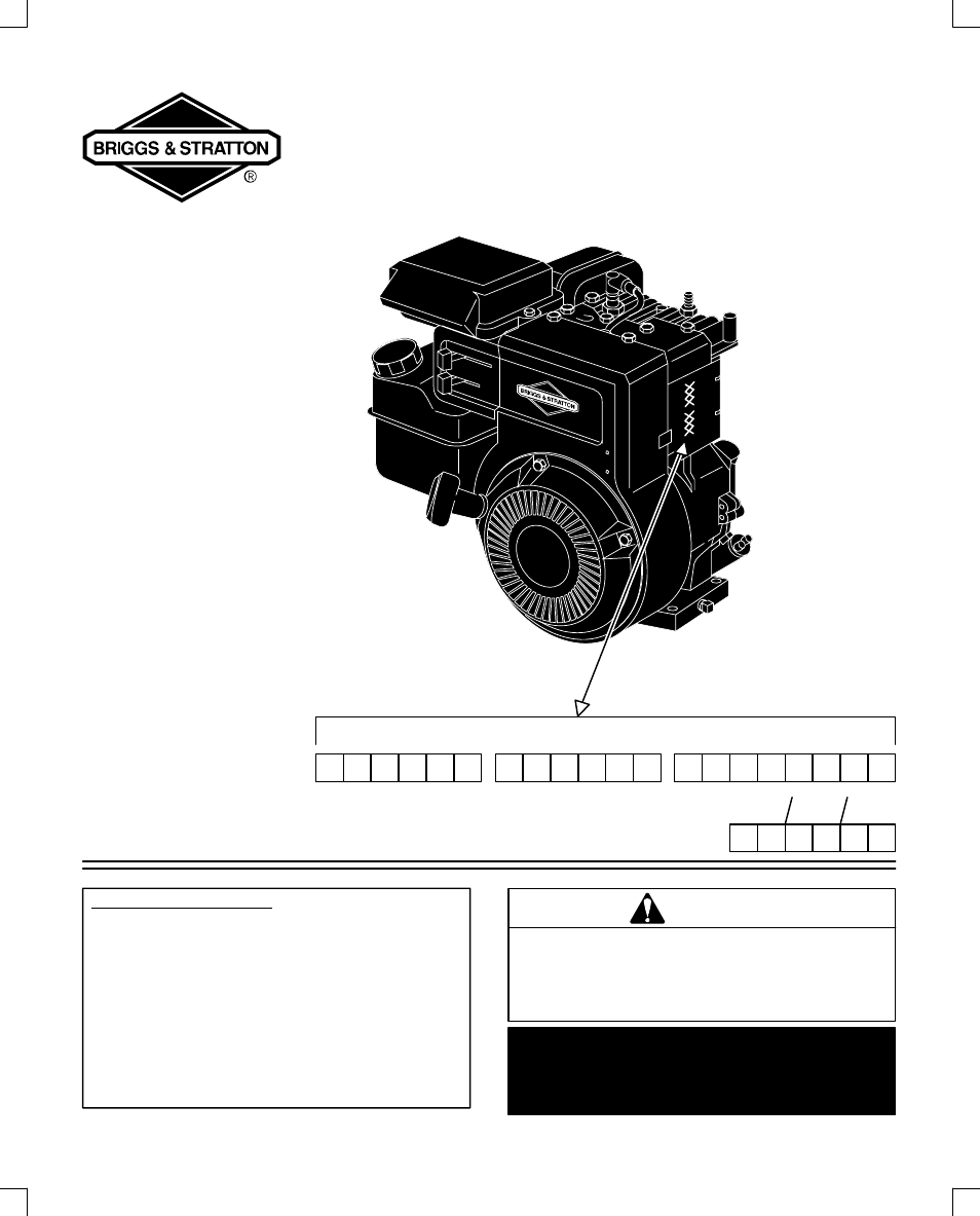 Briggs & Stratton 133200 User Manual | 20 pages
