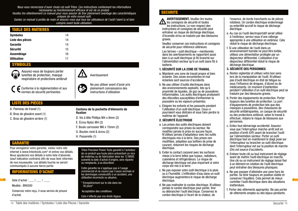 Triton BRA 200 User Manual | Page 8 / 20